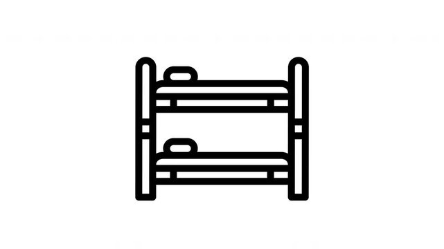 bunk bed minimalist stroke animation