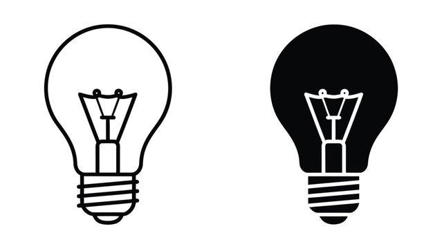 Light bulb icon with on and off states
