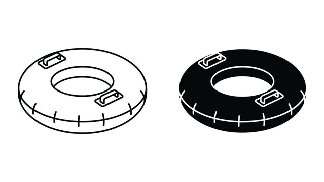 Black and white inner tube floatation device