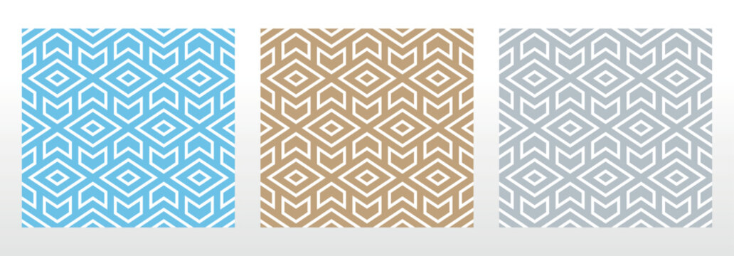 Set of abstract geometric patterns. Seamless vector backgrounds. Colored ornaments Graphic modern patterns Simple lattice graphic design