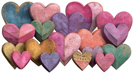 Fototapeta premium 3d various hearts png cut out set 