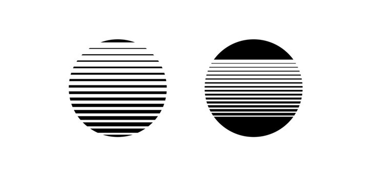 Retro sun emblem vintage logo. Vector design circle sunrise sunset abstract