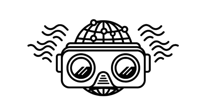 Virtual reality goggles headset device.