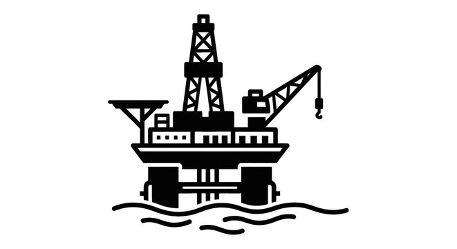 Offshore Oil Rig Drilling Platform.