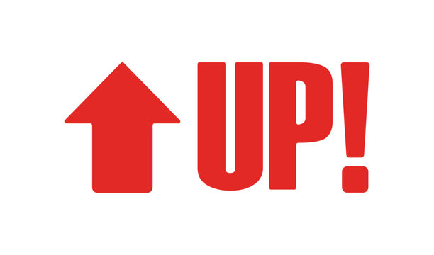 Up Arrow Icon Vector | Red Growth and Increase Symbol Design