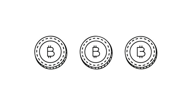 Cryptocurrency coins in a halftone dot repeating pattern
