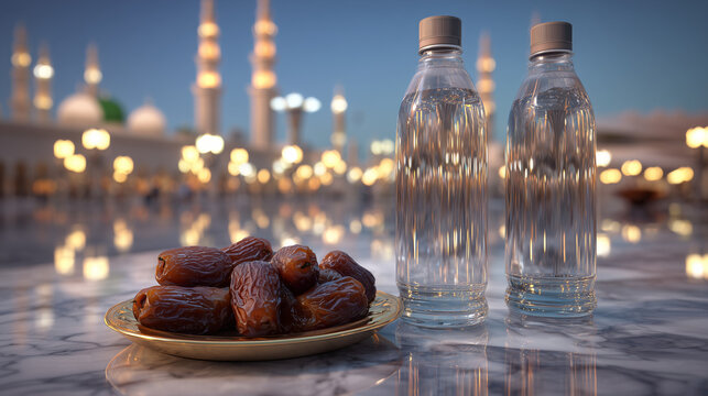oly Kaaba with Zam Zam Water and Ajwa Dates
Spiritual Hajj Journey Around the Sacred Kaaba
Islamic Pilgrimage Scene with Dates and Zamzam
Pilgrims Performing Tawaf Near the Holy Kaaba
Hajj Mubarak 