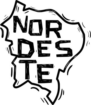 Nordeste Woodcut Map Frame Design