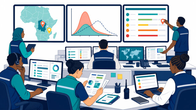 Emergency operations center coordinating Ebola outbreak response