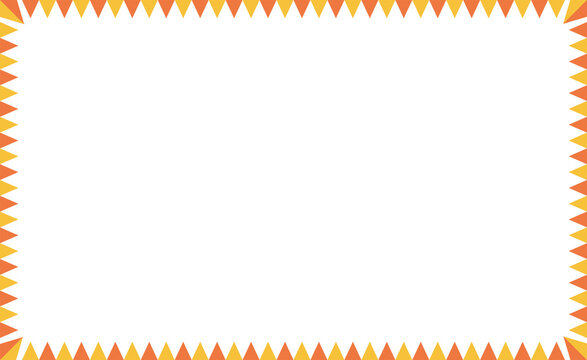Colorful Tribal Geometric Border Frame transparent background