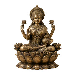 Fototapeta premium Goddess Lakshmi, idol in brass