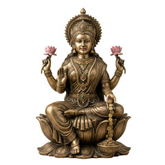 Fototapeta premium Goddess Lakshmi, idol in brass