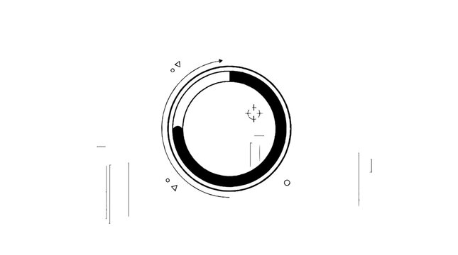 Digital progress wheel with technical data indicators