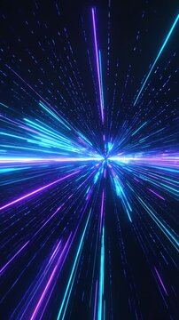 Endless futuristic AI data tunnel 