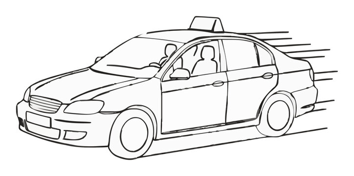 Driving school car minimalist line art motion icon. Generative AI