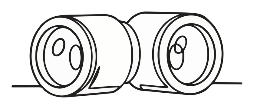 Vintage stereoscope line art vector icon perspective.... Generative AI