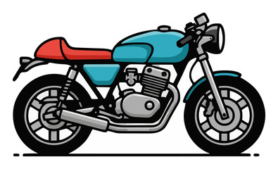 Obraz premium Vintage Cafe Racer Motorcycle Vector Illustration. Generative AI