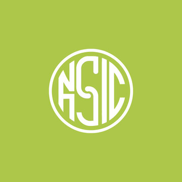 Monogram NSC Circle Logo Design.