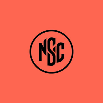 Monogram NSC logo design in a circle.