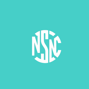 Monogram NSC Logo Design White.
