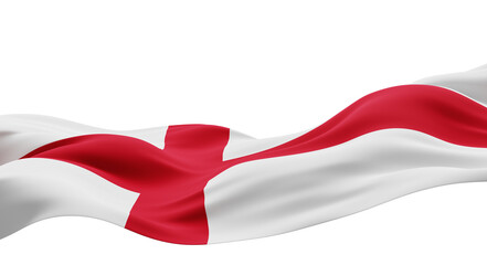 England flag flowing with fabric texture isolated on transparent background with copy space 3D render © ArtBackground
