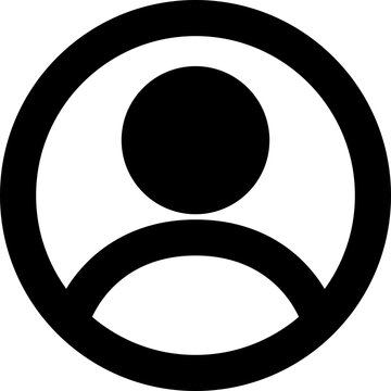 User Profile Icon Black Circle Avatar Account Sign Vector Illustration