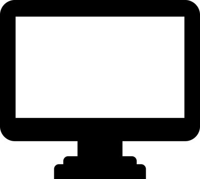 Computer Monitor Screen Icon Desktop Display Sign Vector Illustration
