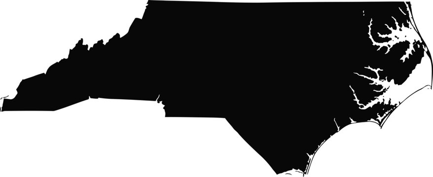 Black silhouette map shape of north carolina state in the united states Vector
