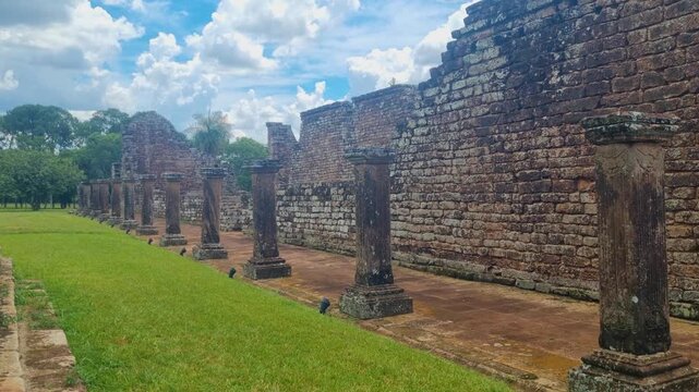 La Sant&iacute;sima Trinidad de Paran&aacute; ruins in Paraguay, a UNESCO-listed former Jesuit mission settlement that once served as a cultural and religious center for the Guaran&iacute; people