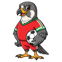 Fototapeta premium Cartoon bird wearing soccer jersey isolated on transparent background