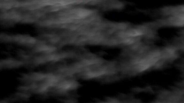 Dense white smoke steam loop rising on black background