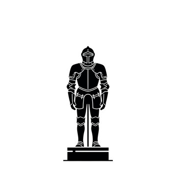 Medieval Knight in Armor Standing.