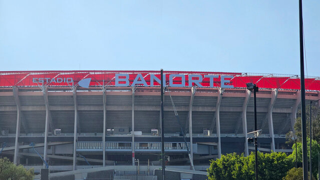 Mexico City, Mexico - Mar 26, 2026: Estadio Banorte is the new name of the historic Estadio Azteca in Mexico City, after its renovation for the 2026 FIFA World Cup