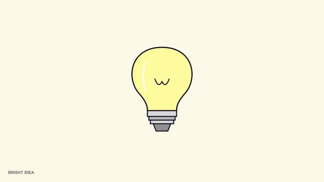 Light Bulb Idea Animation with Glowing Rays Loop