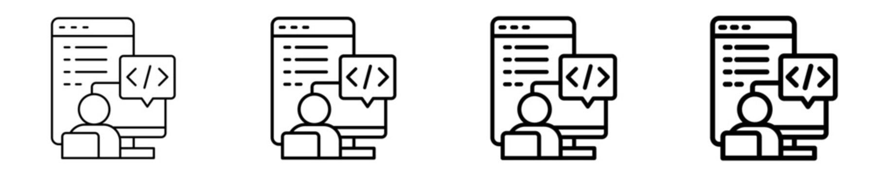 Developer Workspace Icon Set Different Style Collection