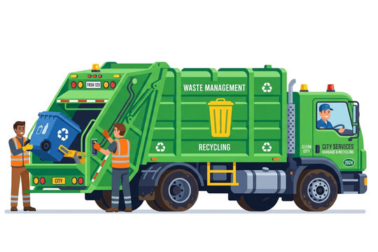 Garbage collector truck illustration