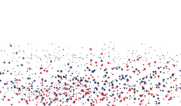 Patriotic Star Confetti Border Background for 4th of July Celebration Vector Illustration