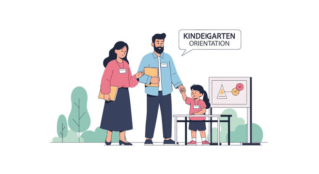 Kindergarten Orientation: Parents and Child Attend School Welcome Event