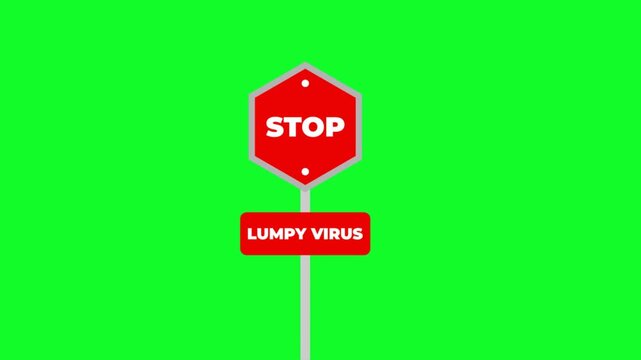 Stop Lumpy Virus Green Screen Animation | Chroma Key Warning Sign