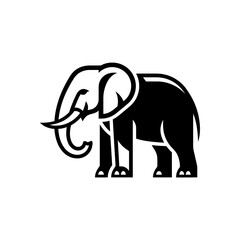 Fototapeta premium Stylized graphic illustration of an elephant with elephant wildlife stylized