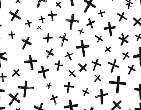 A large collection of black plus and times symbols