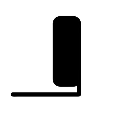 Black letter L, lowercase alphabet, typography, symbol, icon