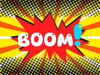 red yellow comic boom background illustration © Chander Shekhar
