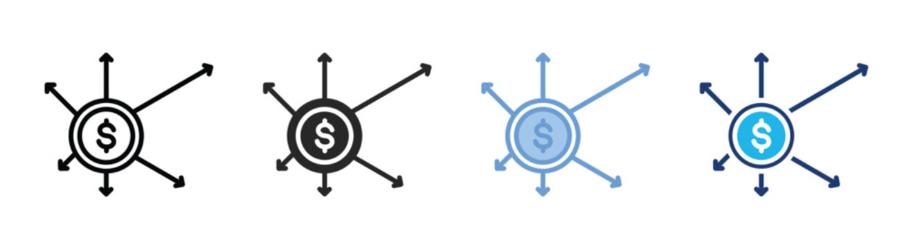 Diversification icon set multiple style collection