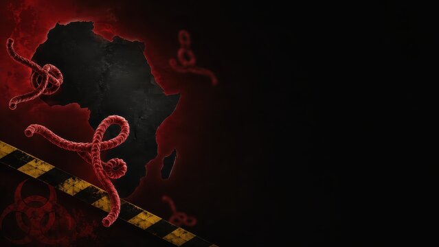 Ebola Virus Outbreak Concept with African Map Background Banner