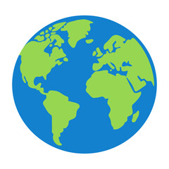 Fototapeta premium Vector illustration of Earth with green continents and blue oceans. Perfect for education, environment, and global design themes.