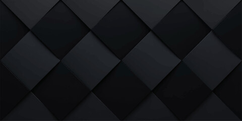 A striking abstract pattern of interlocking dark grey and black rhombuses creates a modern, geometric backdrop with a subtle, sophisticated texture. for web, ui, branding, art, design, background etc. © Midul