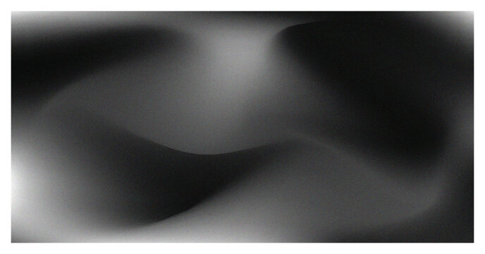 Abstract Grainy Gradient Background with Moody Black and Dark Charcoal Waves