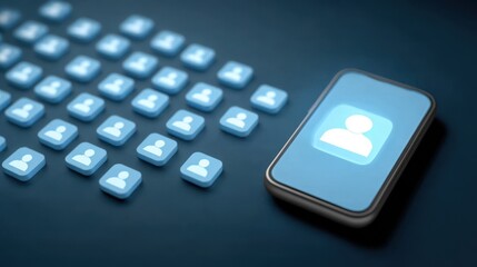 Obraz premium Innovative smartphone interface design styles offer a smooth user experience within a social media mobile app for young adults.