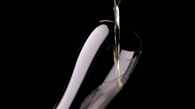Pour draft beer into a tilted glass.
